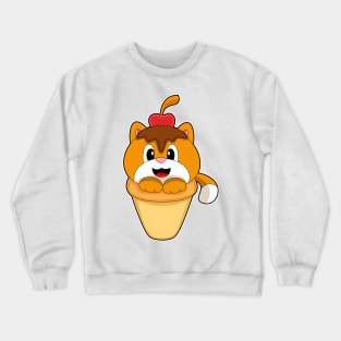 Cat Waffle ice cream Cherry Crewneck Sweatshirt